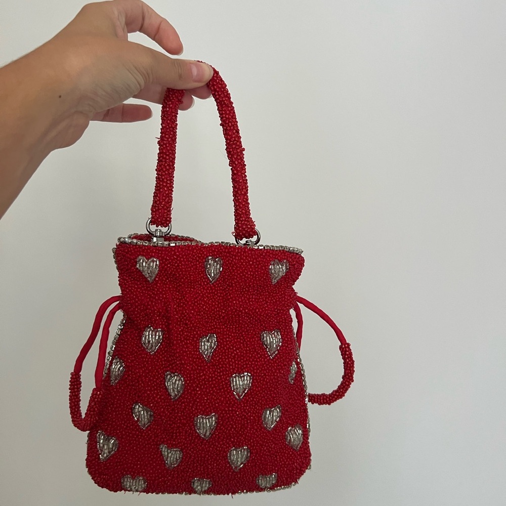 Heart shaped Zara beaded bag